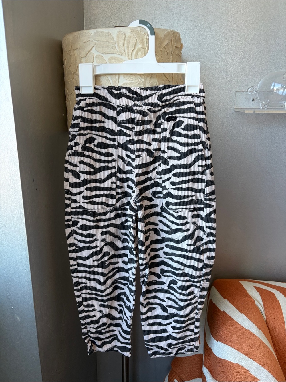 Beau Loves zebra corduroy pants